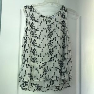 Sleeveless eyelet top.